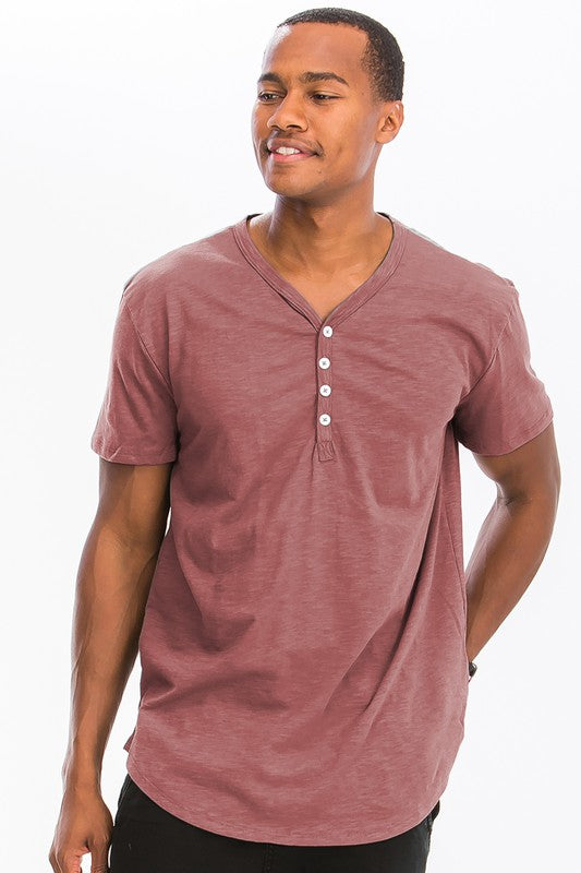 SHORT SLEEVE 4 BUTTON HENLEY SHIRT - CITYBOYZ★USA