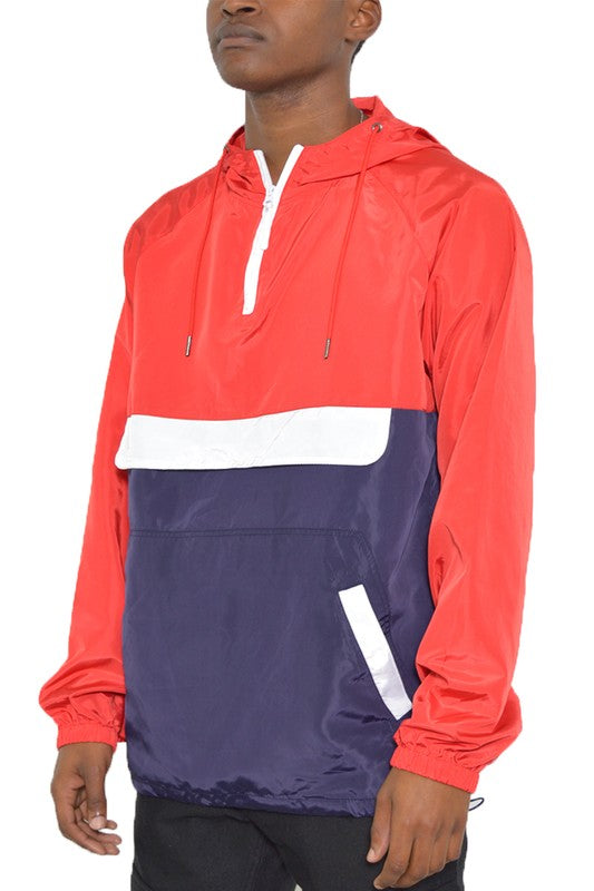 Color Block Anorak Jacket Pullover Windbreaker - CITYBOYZ★USA