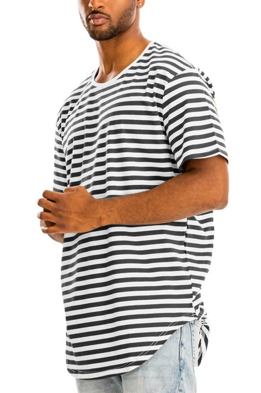 STRIPED ELONGATED TSHIRT - CITYBOYZ★USA