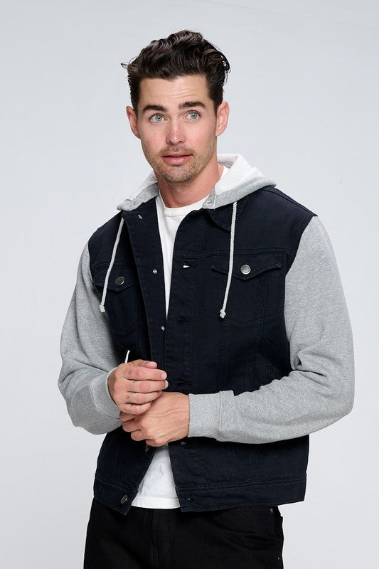 Men's Denim Jacket with Fleece Hoodies - CITYBOYZ★USA