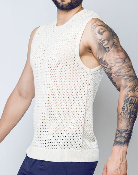 2Eros Riviera Crochet Muscle Tank Tank Top- CITYBOYZ★USA