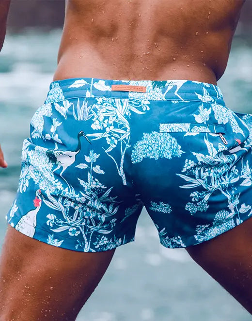 CityBOYZ USA 2Eros Orient Dream swim shorts featuring vibrant patterns and comfortable fit, perfect for beach or pool activities.