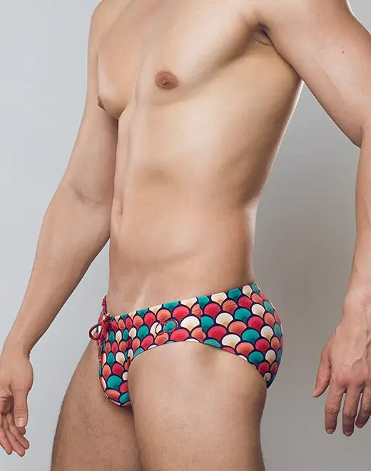 2Eros Retro Red Print Swim Brief V10 Swim Brief- CITYBOYZ★USA