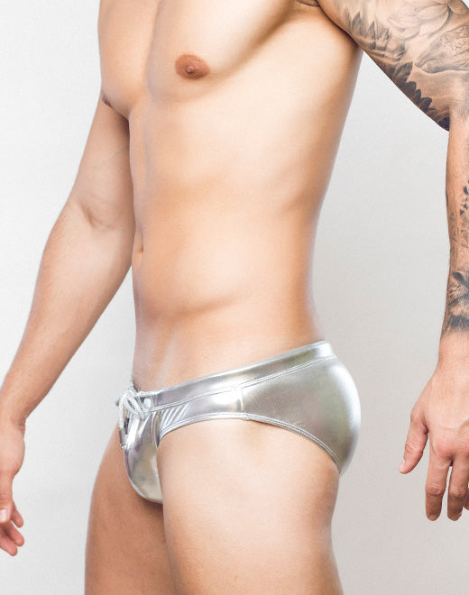 2Eros MetaLux Silver Swim Brief V30 Swim Brief- CITYBOYZ★USA