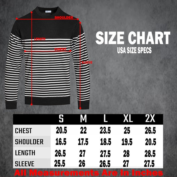 ROUND NECK STRIPED SWEATER Sweater- CITYBOYZ★USA