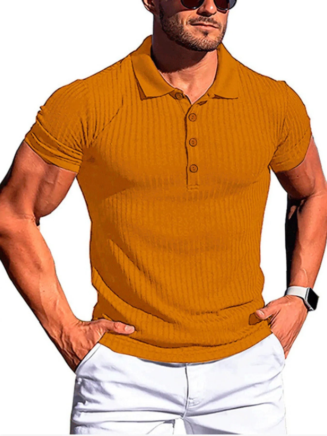 Trendsi RIGOR men's polo shirt and shorts set, stylish and comfortable casual clothing for men, displayed on a flat lay.