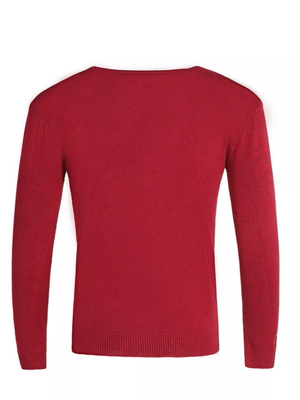 Nobilityze men's solid color long sleeve knit top by Trendsi, featuring a classic fit and soft fabric suitable for casual wear.