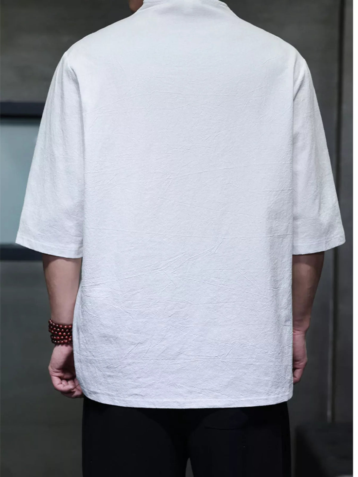 Nobilityze men's plus size solid color 3/4 sleeve shirt, casual shirt with a relaxed fit and comfortable fabric.