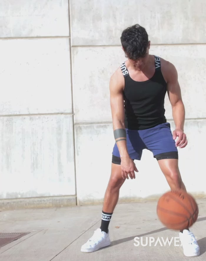 CITYBOYZ★USA Supawear SPR Max Tank Top in black, sleeveless men's athletic tank with a fitted design and athletic branding.