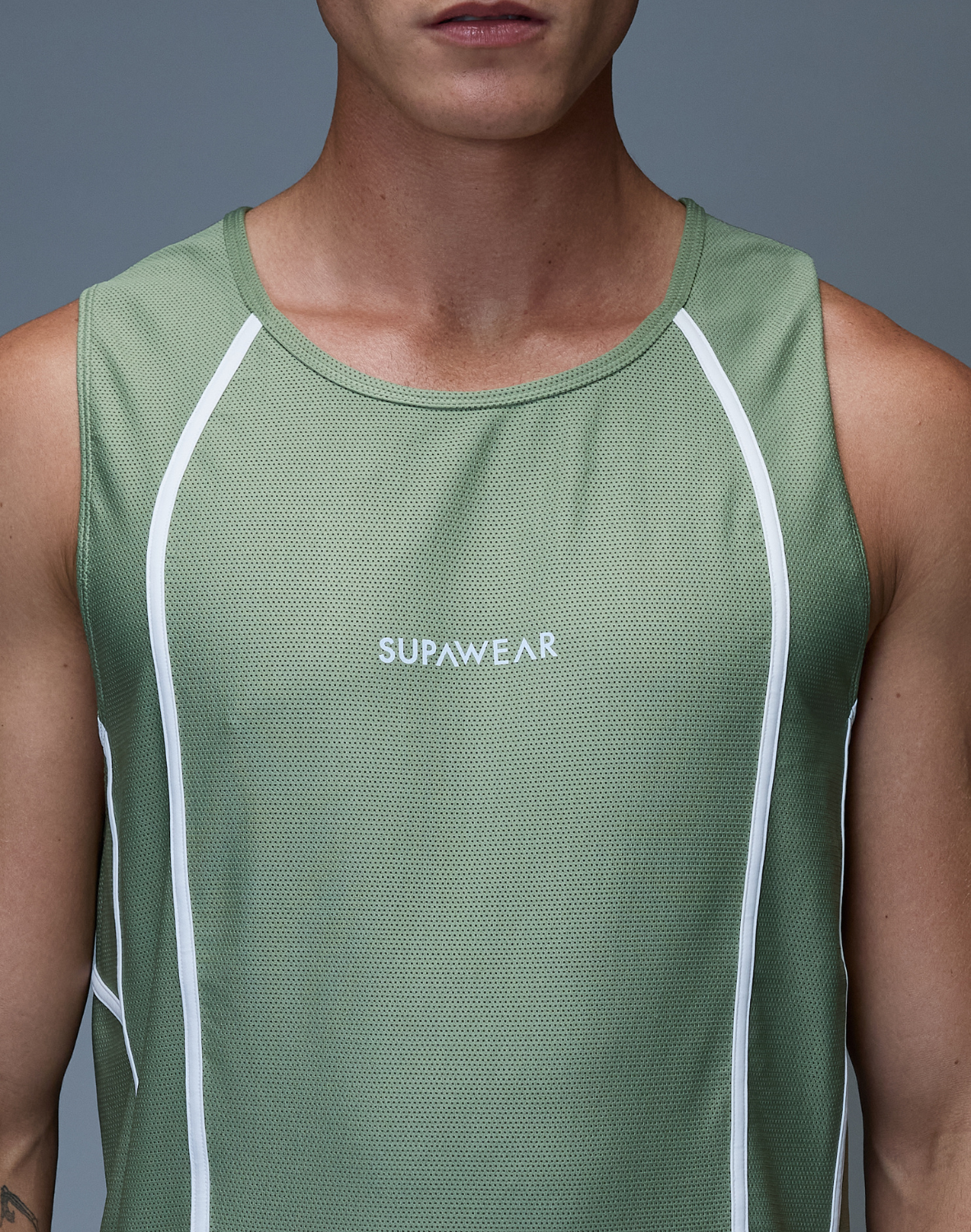 CITYBOYZ★USA Supawear Airflow Tank Top for activewear, lightweight breathable fabric, shown on a mannequin.