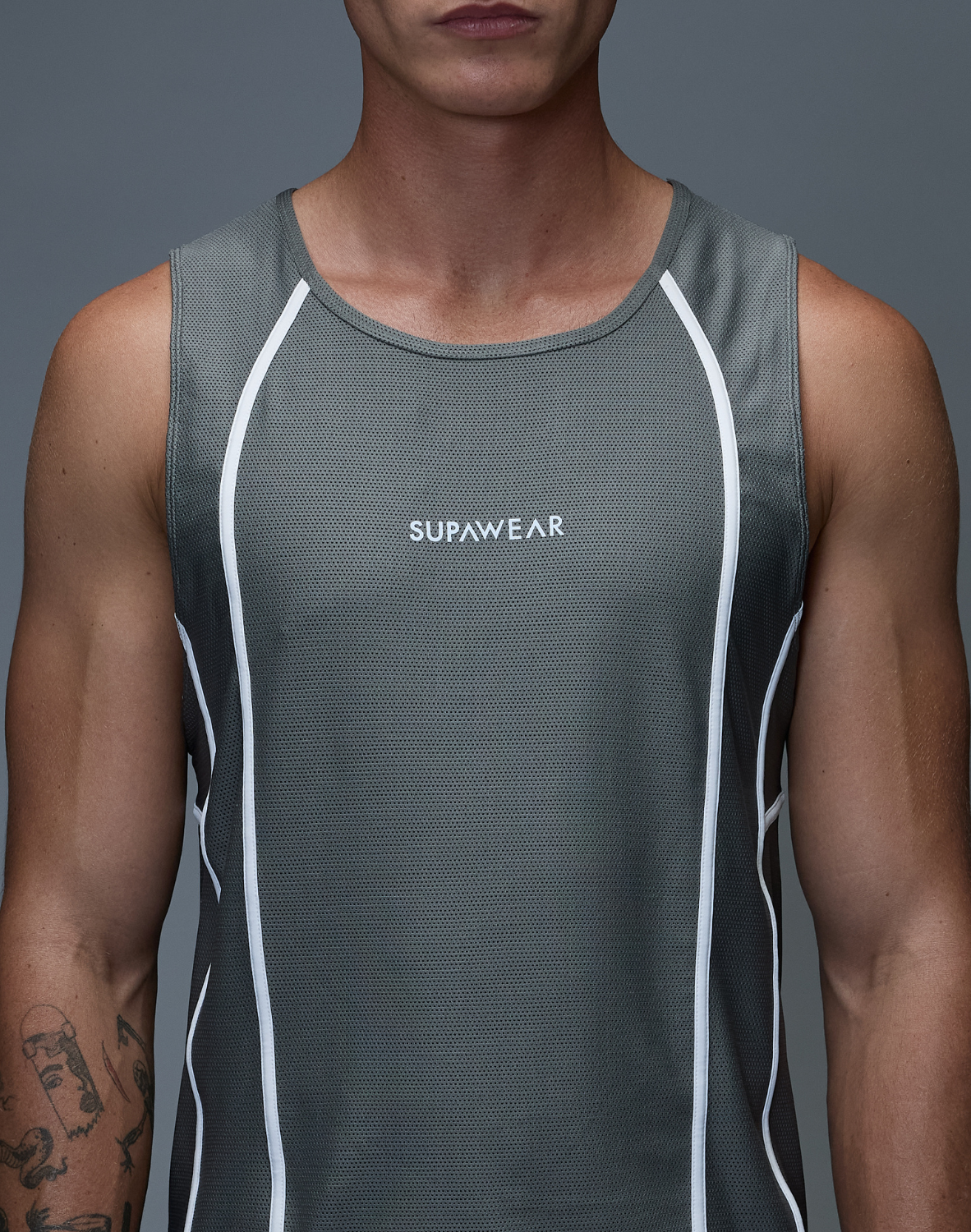 CITYBOYZ★USA Supawear Airflow Tank Top for activewear, lightweight and breathable fabric, shown in a relaxed fit on a mannequin.