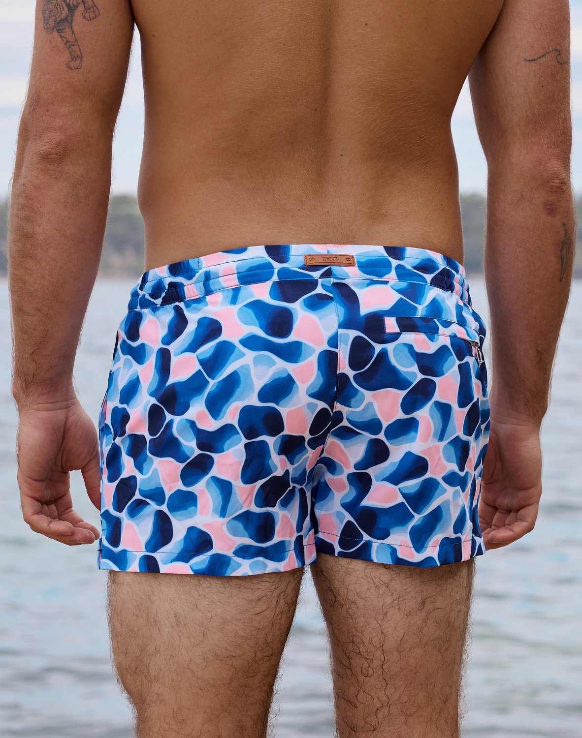 2Eros Printed Byron Swim Shorts - Aqua Navy Swim Shorts- CITYBOYZ★USA