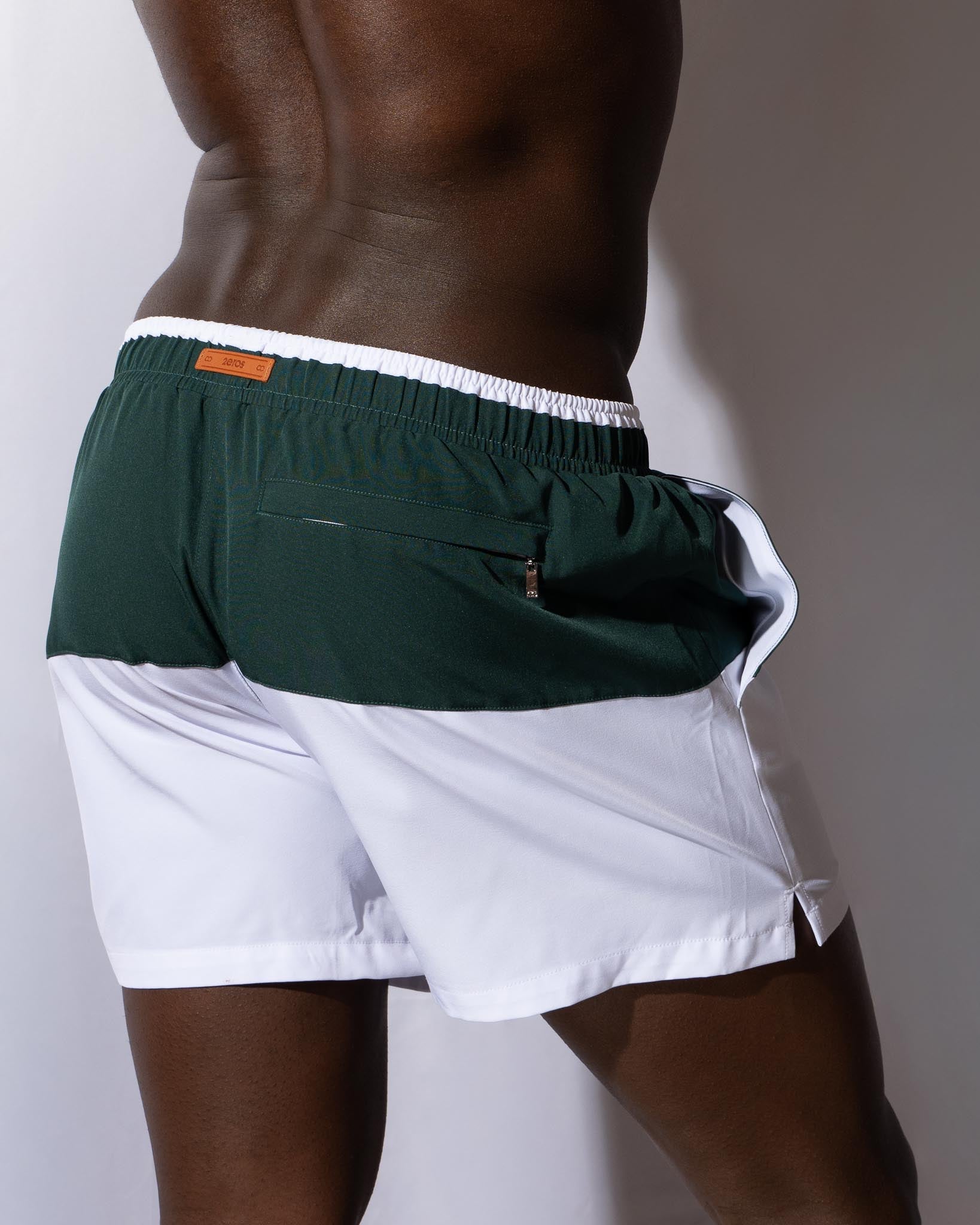 CityBOYZ USA 2Eros Calypso color-block athletic shorts with a comfortable fit, featuring bold color contrasts and sporty design.
