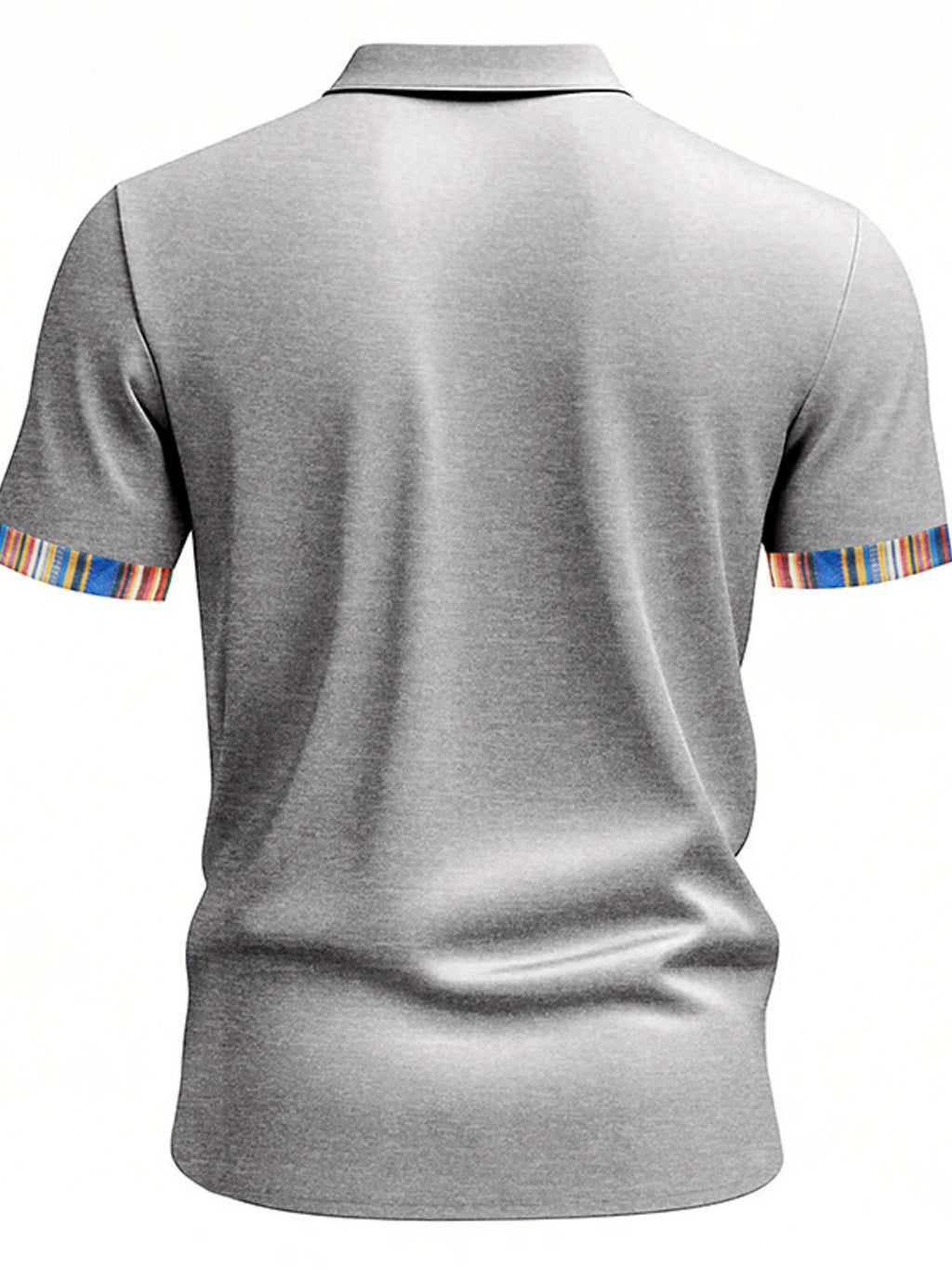 Men's full-size short sleeve shirt with colorful trim from Trendsi, featuring a casual fit and vibrant design details.