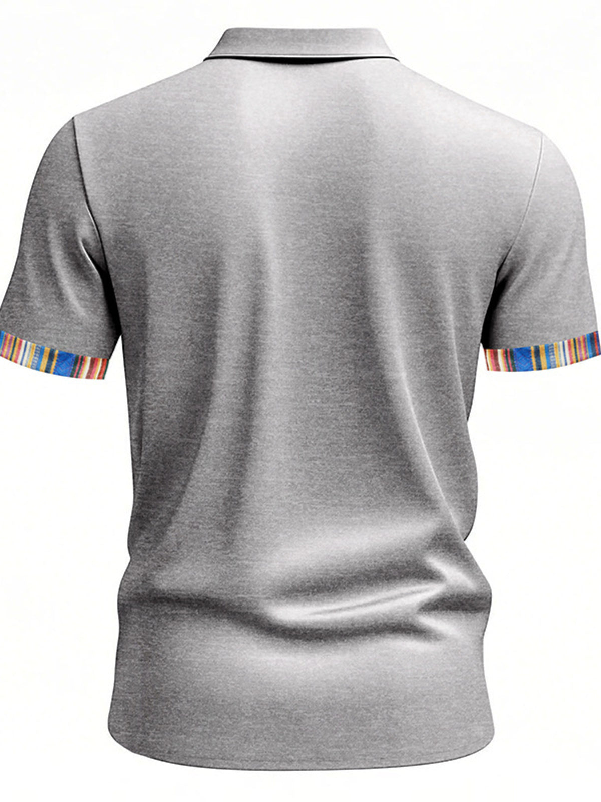 Men's full-size short sleeve shirt with colorful trim from Trendsi, featuring a casual fit and vibrant design details.