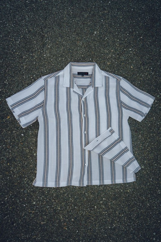 Men's textured striped shirt by Generation XYZ featuring a classic design and vibrant colors, perfect for casual or semi-formal wear.