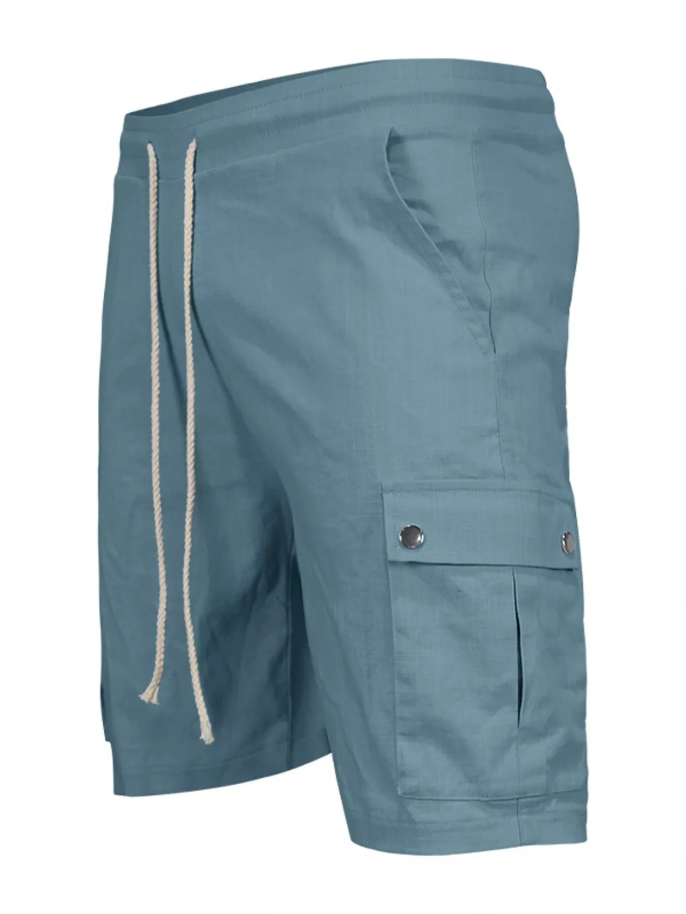 Trendsi RIGOR men's casual short sleeve polo and matching shorts set, lightweight fabric, navy blue color, front view.