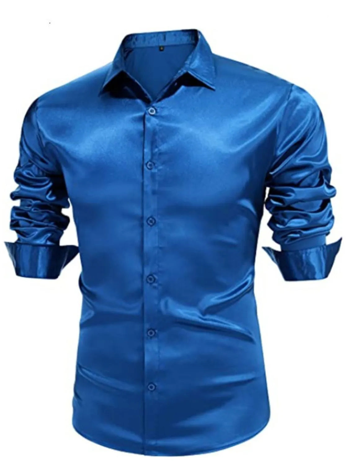 Men's full-size button-up long sleeve shirt by Trendsi, featuring a classic collar and tailored fit, shown in a neutral fabric.