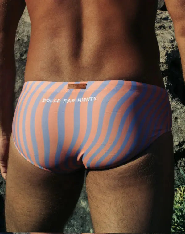 Purple 2Eros Dolce swim brief by CITYBOYZ USA, featuring a sleek design and comfortable fit, viewed from the back.