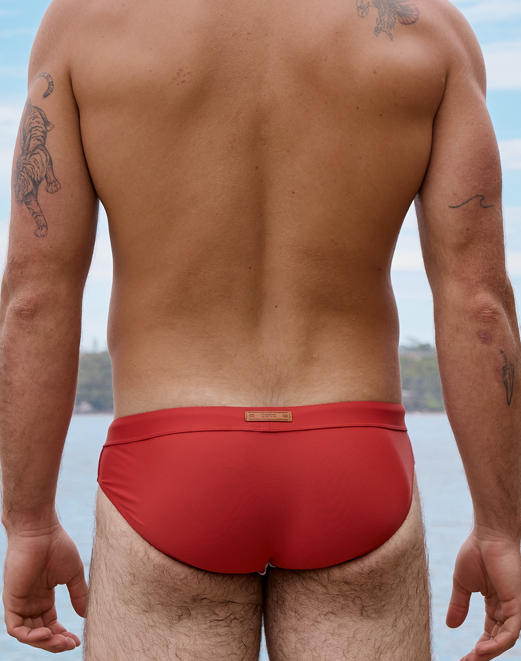 CityBOYZ USA 2Eros color blocked swim brief with vibrant panels, snug fit, and sleek design for stylish swimwear.