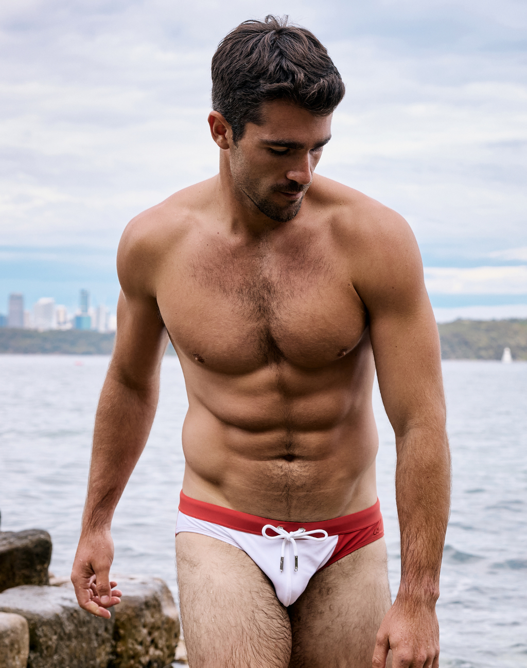 CityBOYZ USA 2Eros color blocked swim brief showing vibrant, stylish men's swimwear with bold color blocks and a snug fit.