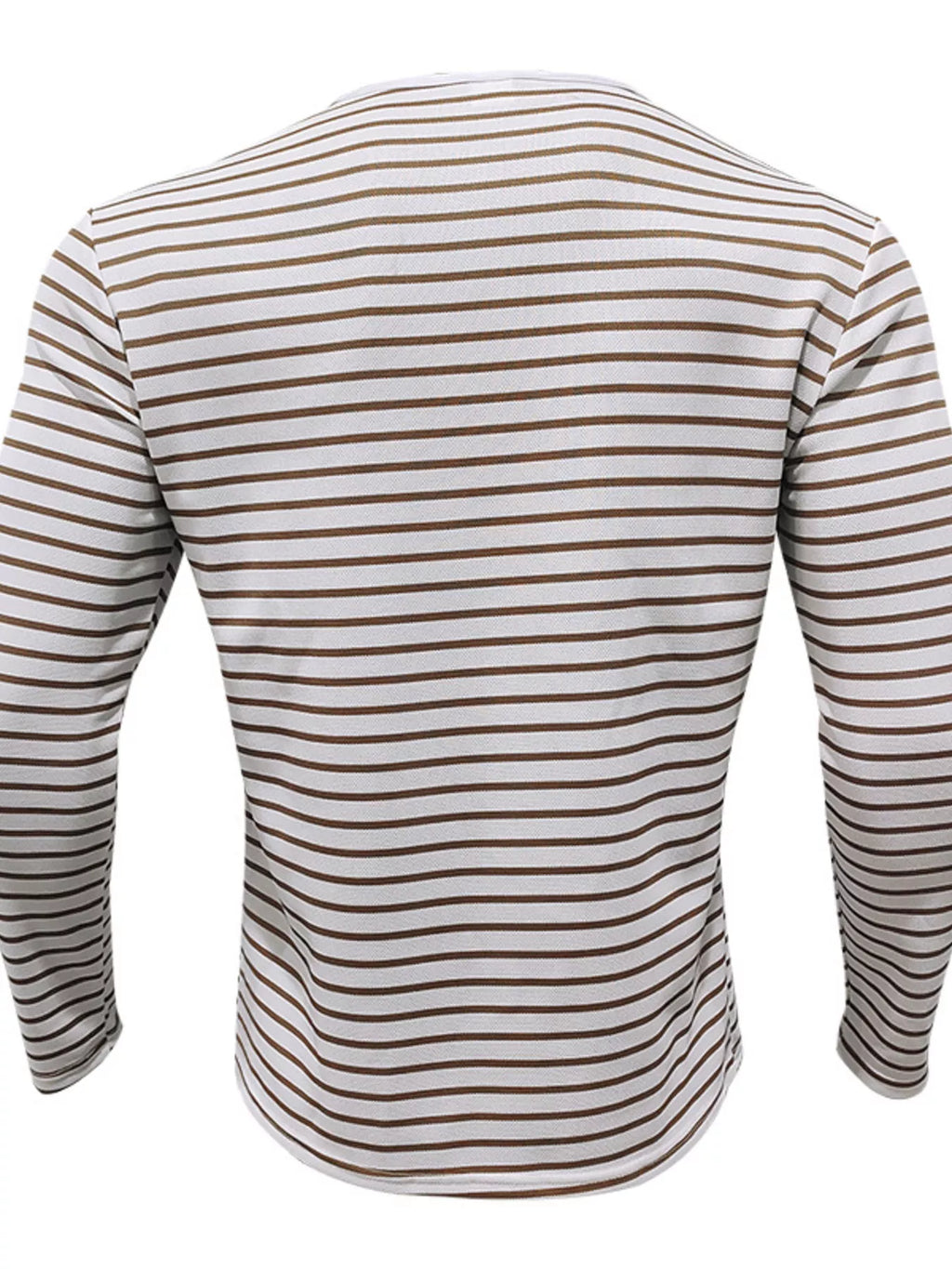 Men's RIGOR striped long sleeve T-shirt in navy and white, casual shirt with a fitted design by Trendsi.