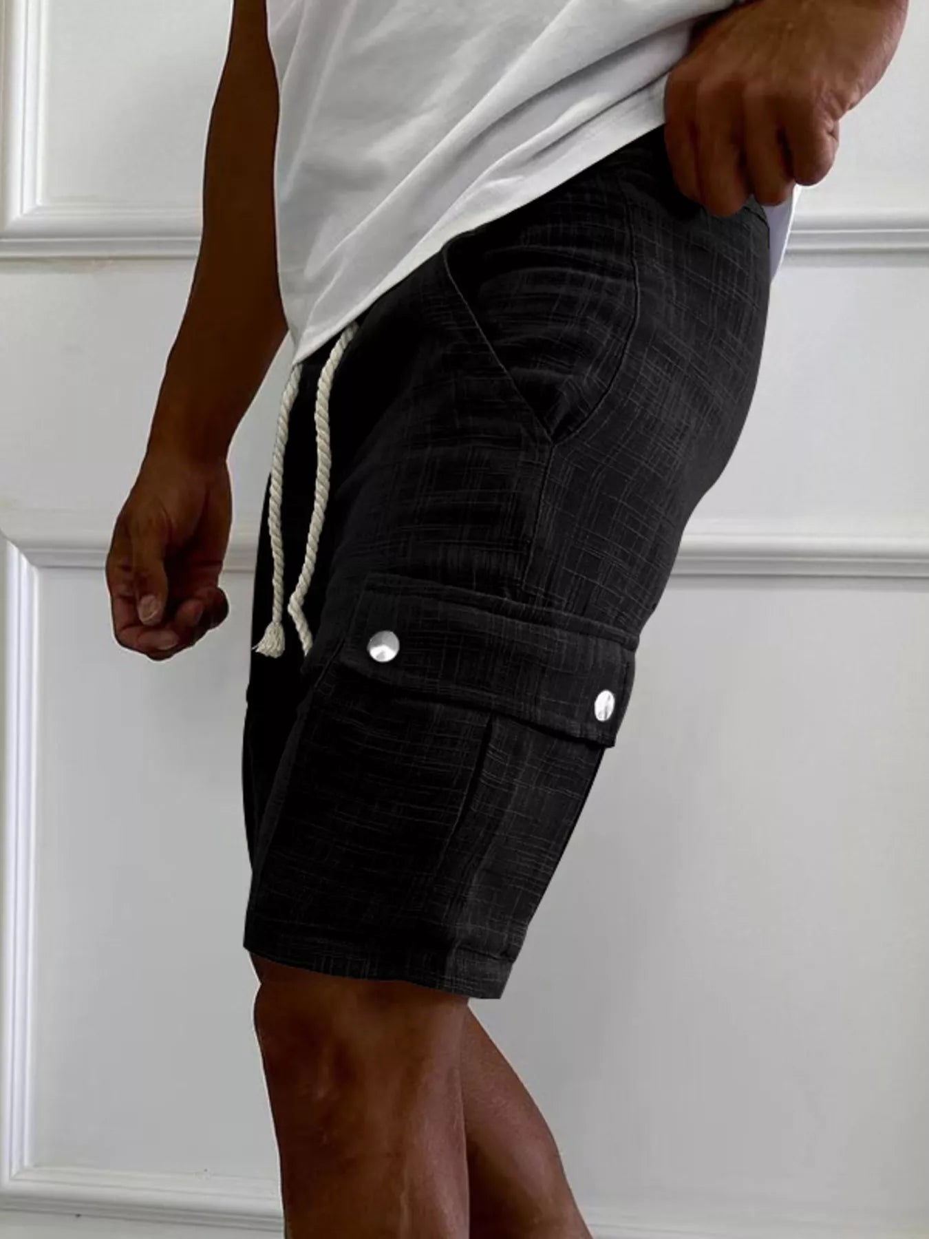 Men's casual shorts from Trendsi, featuring a comfortable fit with a neutral color and stylish design, perfect for everyday wear.