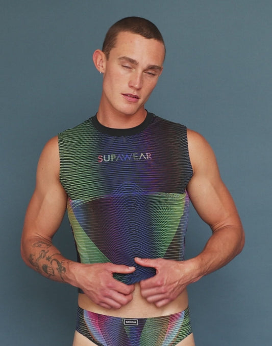 Supawear Printed Pride Crop Tank - Rainbow Athleticwear- CITYBOYZ★USA