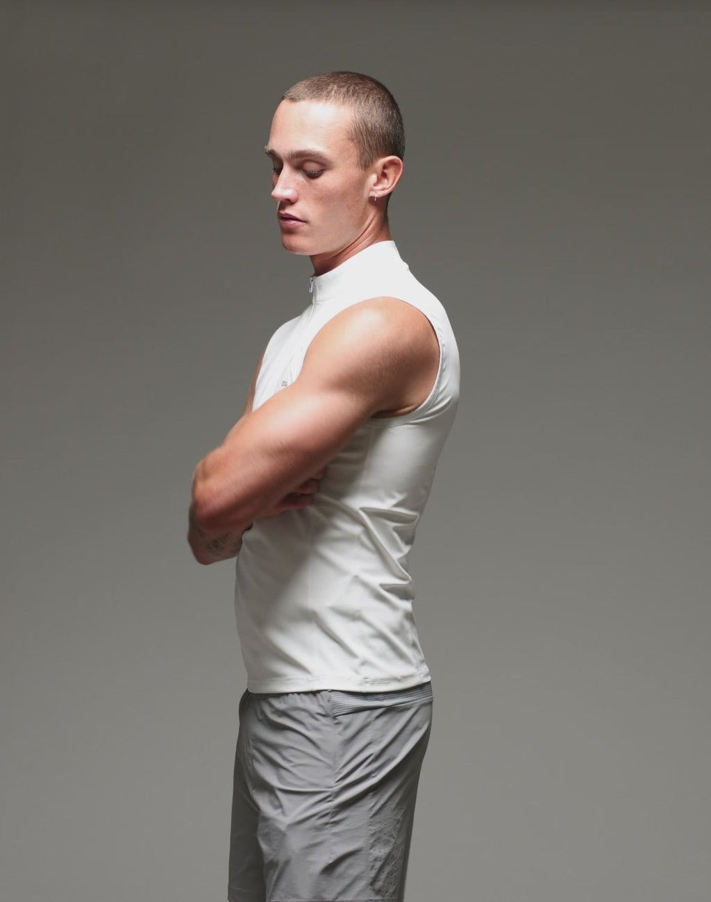 CITYBOYZ★USA Supawear Gym2Street half-zip athletic vest, black athleticwear with a half-zip front and sporty fit.