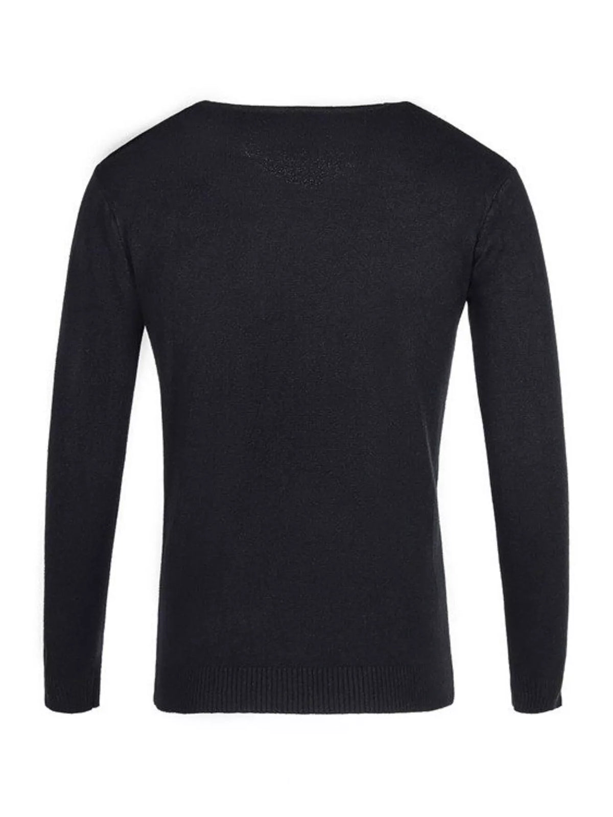 Nobilityze men's full-size solid color long sleeve knit shirt by Trendsi, displayed on a hanger with a simple background.