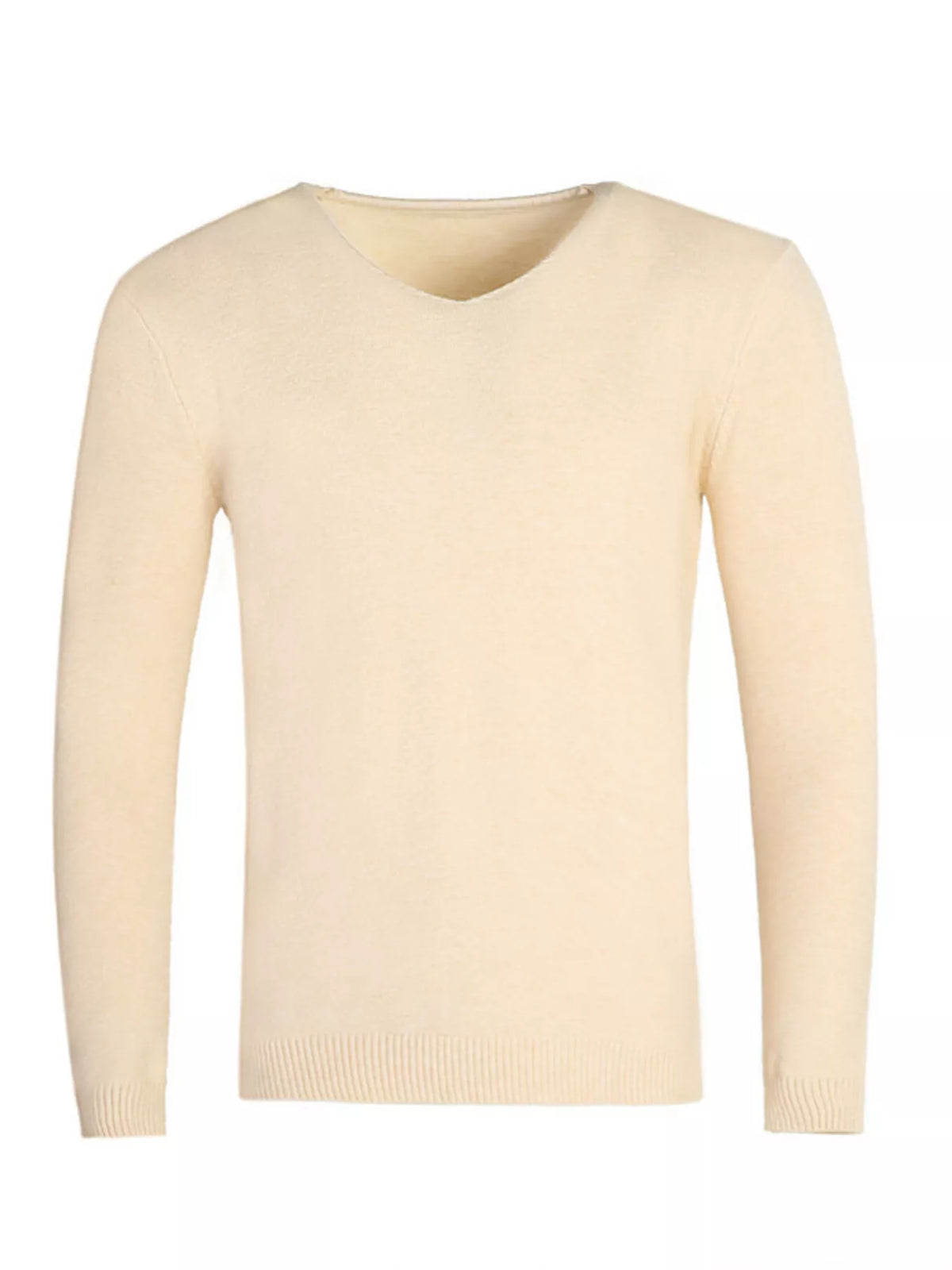 Nobilityze men's solid color long sleeve knit shirt from Trendsi, featuring a classic fit and smooth fabric in a full size.