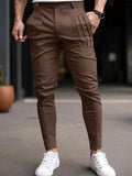 Nobilityze men's full size pleated slim fit casual pants in plus size, black, with front pleats and tailored fit.