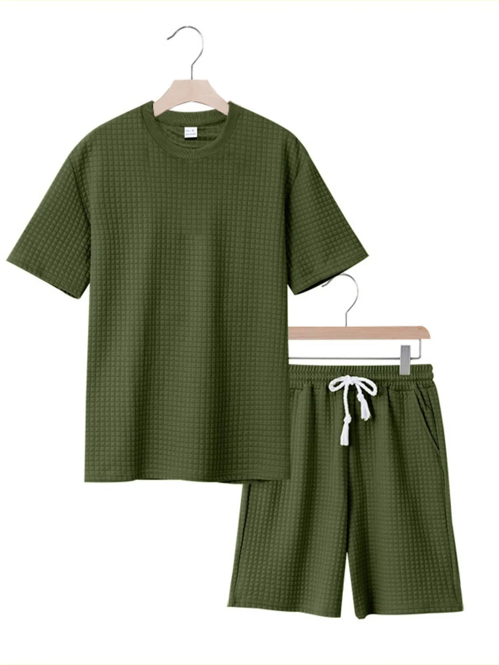 Trendsi DapperMate men's casual short sleeve polo and shorts set, showing a stylish relaxed fit with coordinated top and shorts.