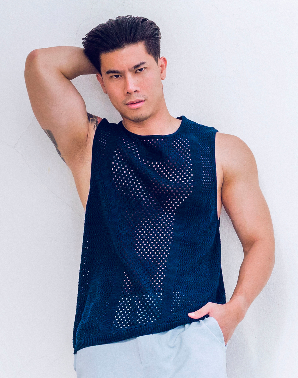 CityBOYZ★USA 2Eros Amalfi men's tank top in light fabric, featuring a relaxed fit and stylish design.