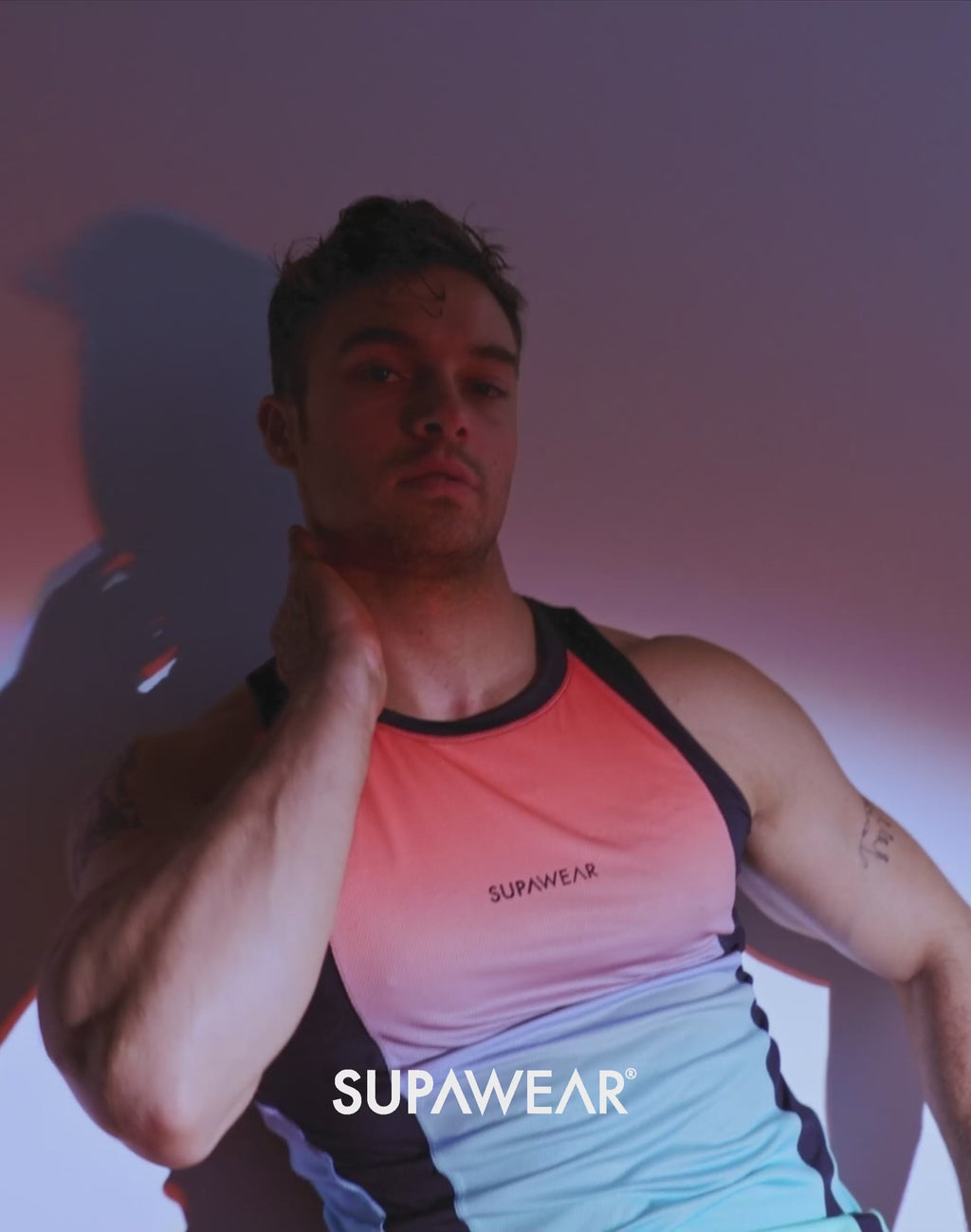 CITYBOYZ★USA Supawear SPR Performance Gradient Tank Top with sleeveless design and vibrant color gradient for active wear.