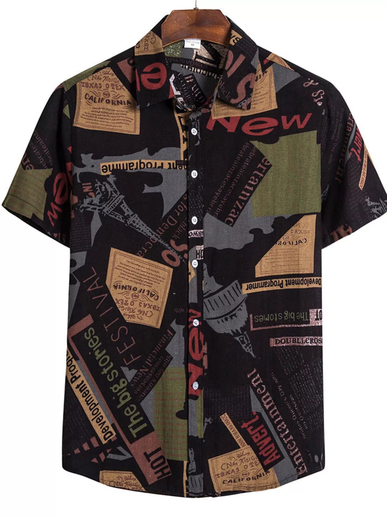 Men's casual short sleeve shirt from Trendsi, featuring a stylish design and comfortable fit, shown in the image.
