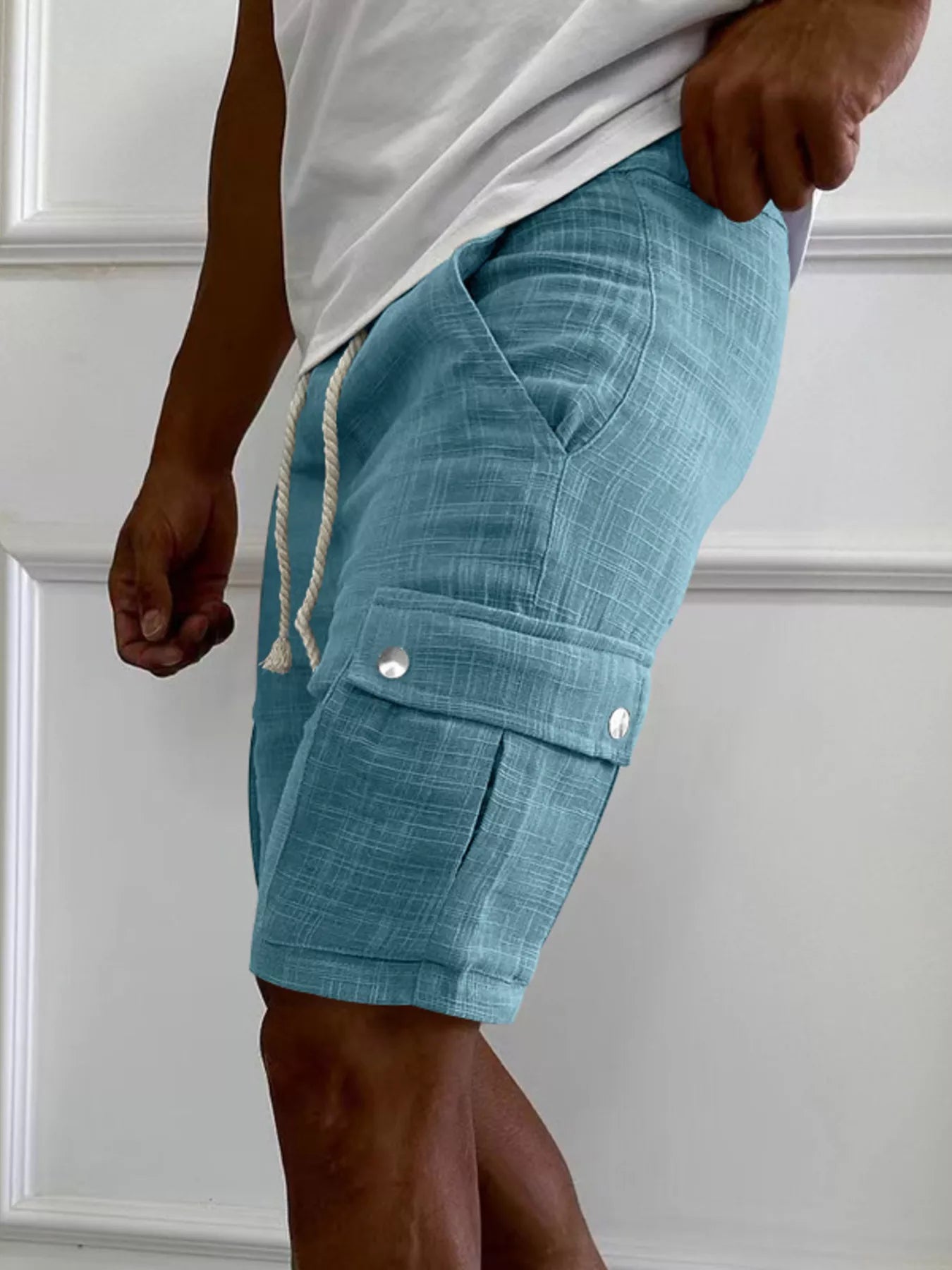 Trendsi RIGOR men's casual short sleeve polo shirt and matching shorts set, lightweight and comfortable for everyday wear.