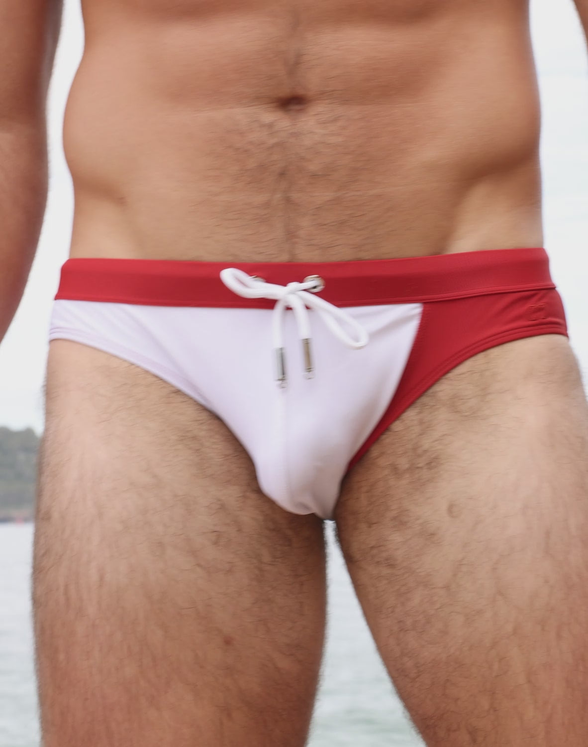 Color blocked swim brief by CITYBOYZ★USA featuring vibrant design, premium swimwear material, perfect for swimming and beachwear.