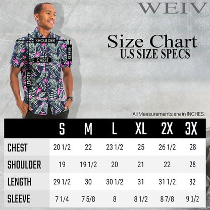 Weiv Mens Print Hawaiian Button Down Shirt WS7015 - CITYBOYZ★USA