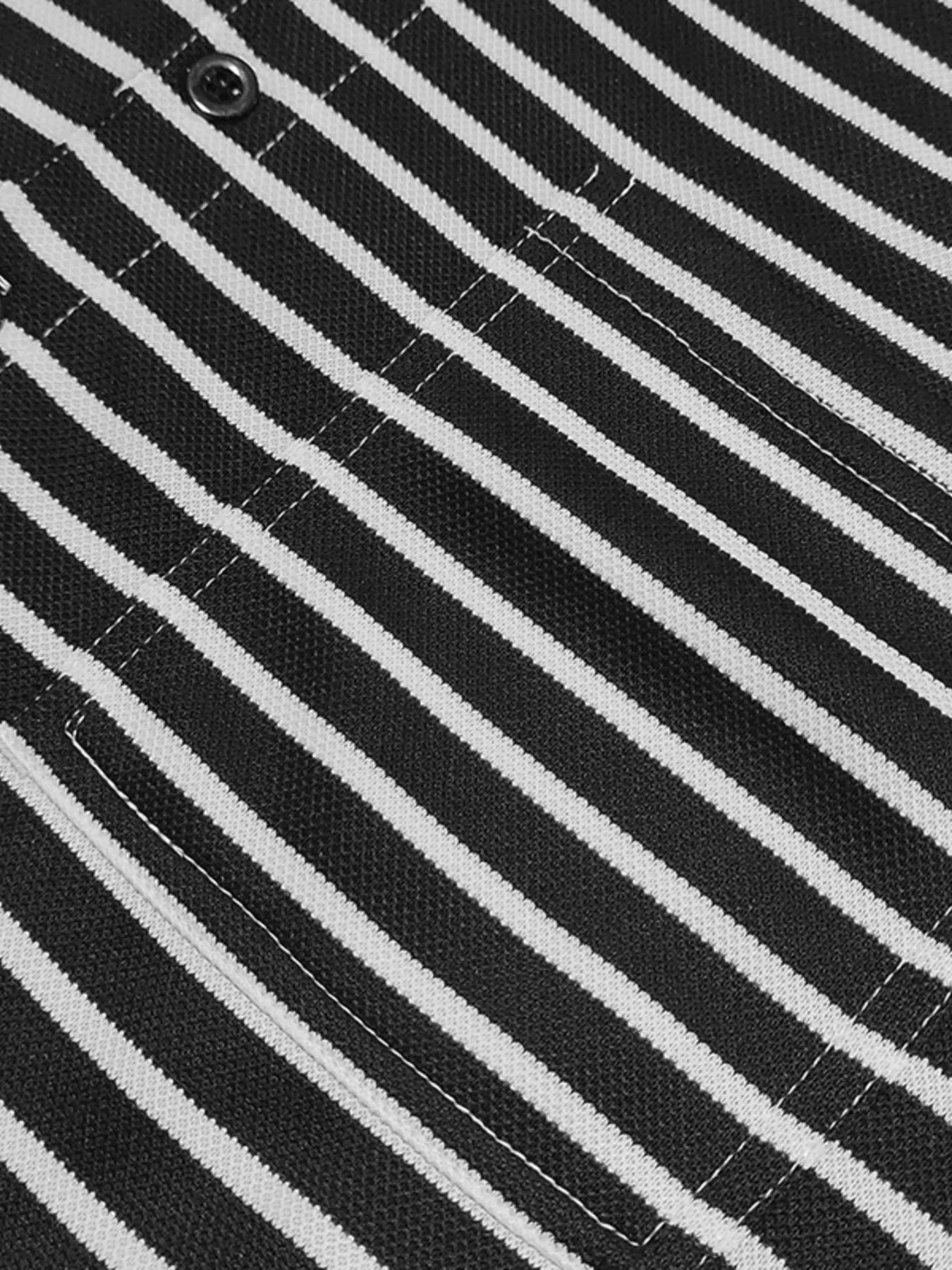 RIGOR men's striped long sleeve T-shirt from Trendsi, showing navy and white horizontal stripes on a casual shirt.