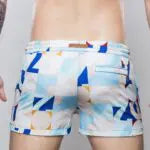 CITYBOYZ★USA 2Eros Insignia print swim shorts, stylish men's swim short with vibrant insignia design, perfect for beach or pool.