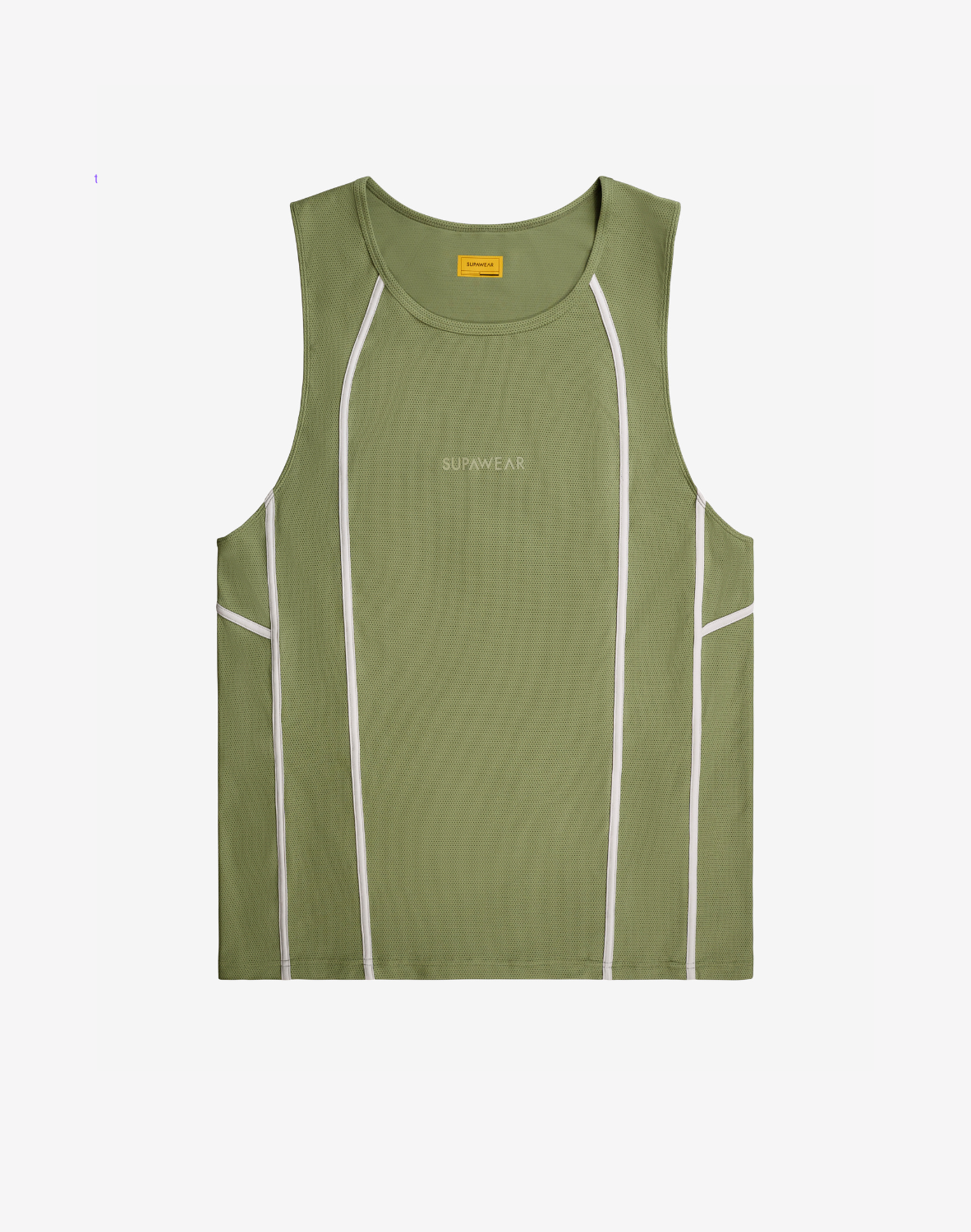 Green Supawear Airflow Tank Top for activewear by CITYBOYZ★USA, showing the lightweight sleeveless design.