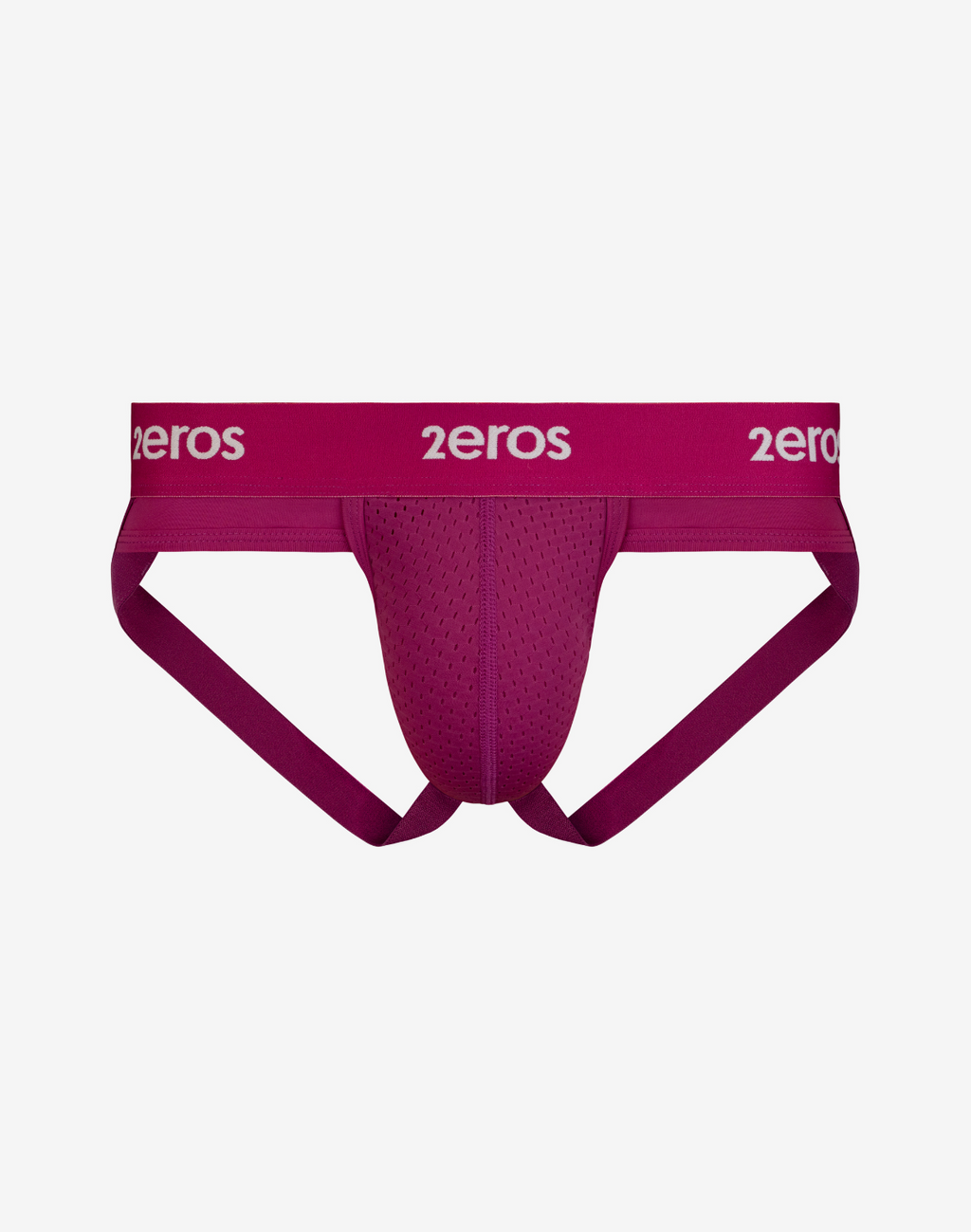 Fuchsia 2Eros Aktiv NRG jockstrap by CITYBOYZ★USA with supportive waistband and breathable fabric, front and side view.