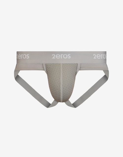 Grey 2Eros Aktiv NRG Jockstrap by CITYBOYZ USA featuring supportive waistband and athletic design for active wear.