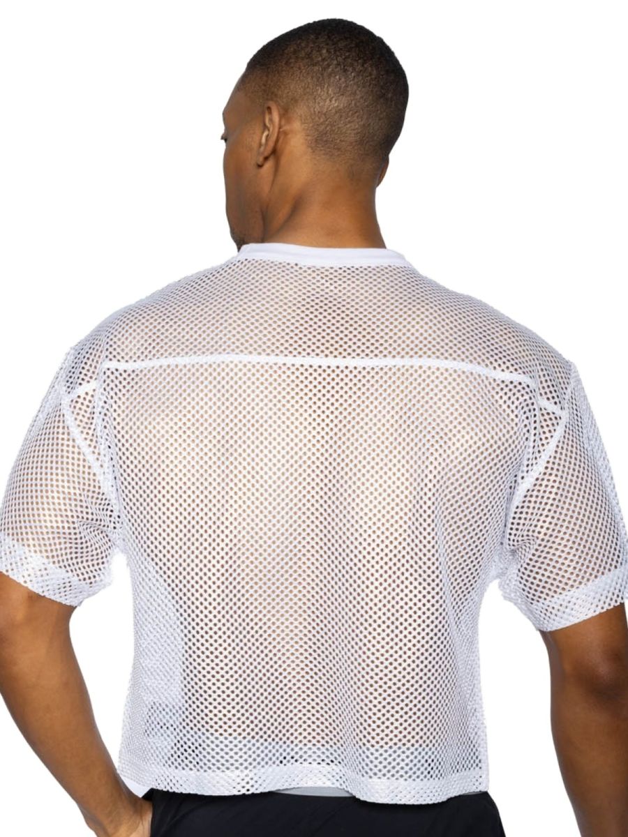 White CITYBOYZ USA bike athletic short sleeve practice jersey with breathable fabric and athletic fit, ideal for cycling workouts.
