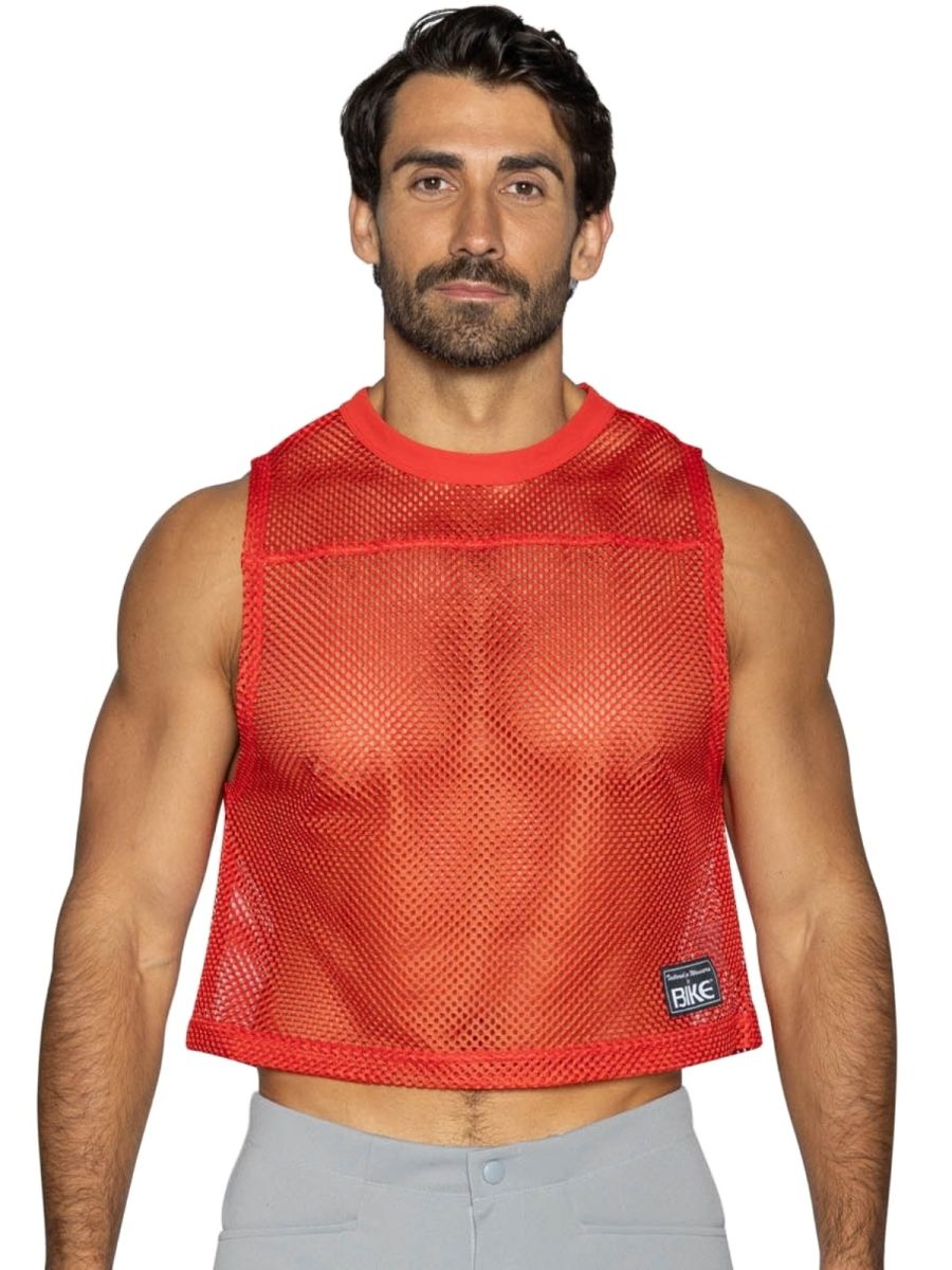 Red CITYBOYZ★USA bike athletic sleeveless practice jersey tank top, suitable for cycling or athletic training.
