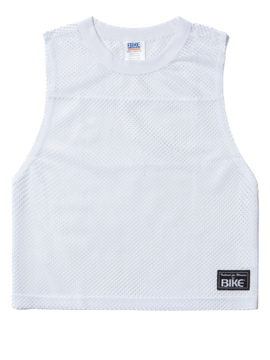 White CITYBOYZ★USA bike athletic sleeveless practice jersey tank top with breathable fabric and athletic fit.