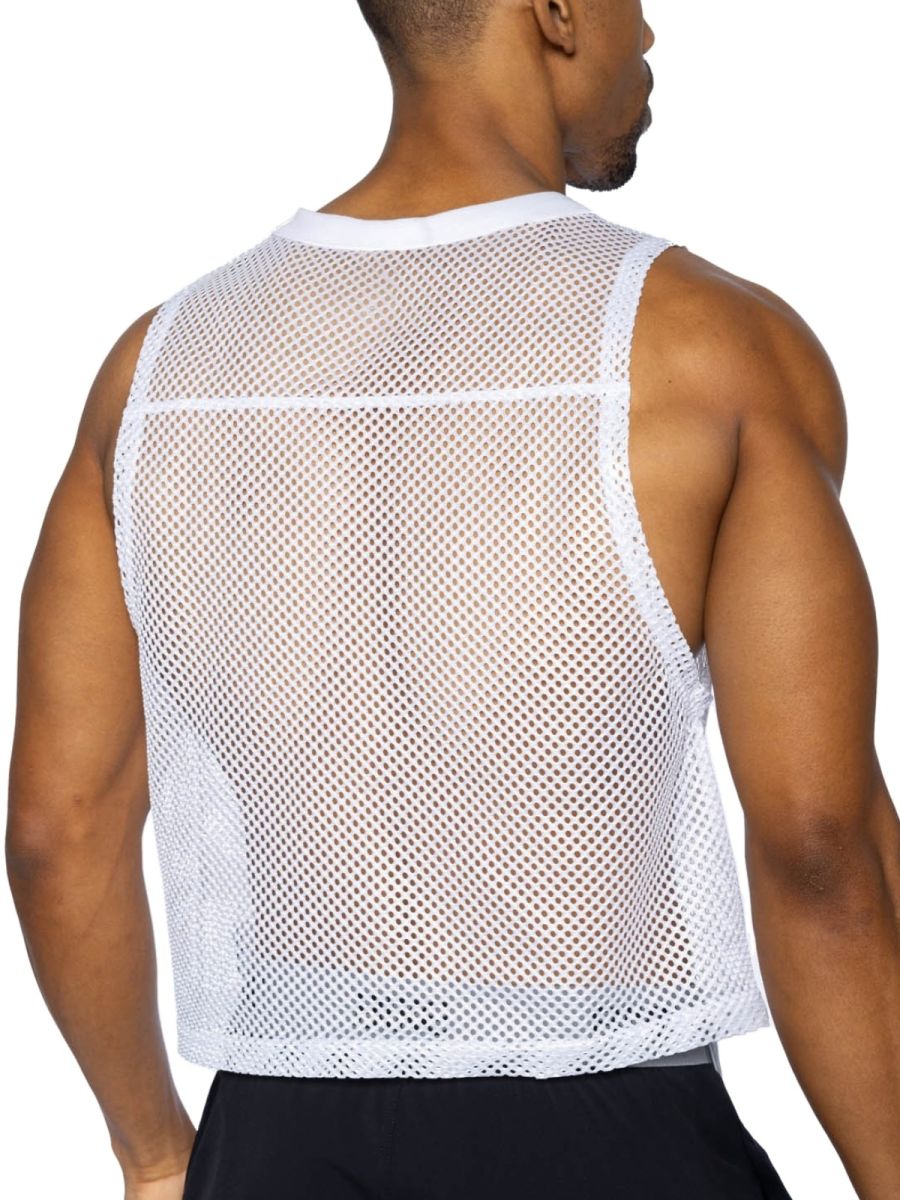 White CITYBOYZ★USA bike athletic sleeveless practice jersey tank top displayed on a mannequin.