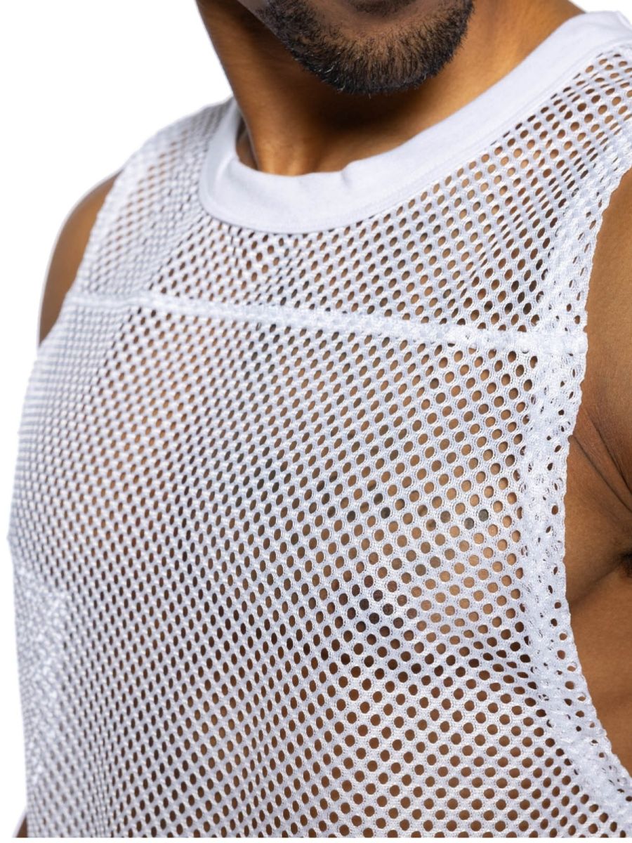 White CITYBOYZ★USA Bike athletic sleeveless practice jersey tank top with breathable fabric and athletic fit.