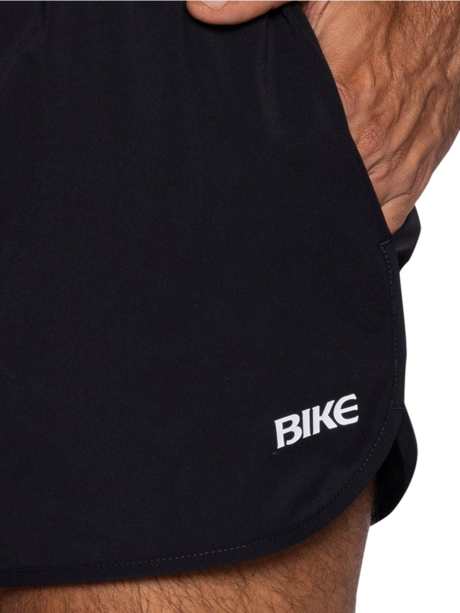 Black CITYBOYZ USA bike athletic track shorts with breathable fabric and sporty design for active wear.